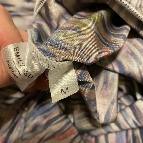 EUC Emily Hsu Pure Barre Women's Watercolor Leggings High Waist SZ M - Picture 7 of 10